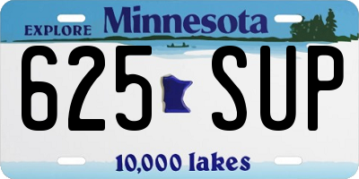 MN license plate 625SUP