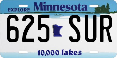 MN license plate 625SUR