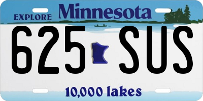 MN license plate 625SUS