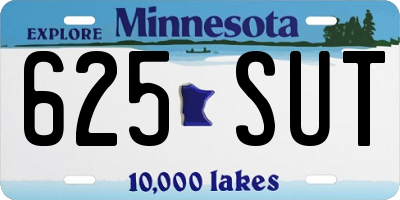 MN license plate 625SUT