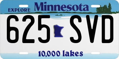 MN license plate 625SVD