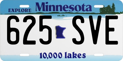 MN license plate 625SVE