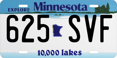 MN license plate 625SVF