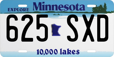 MN license plate 625SXD