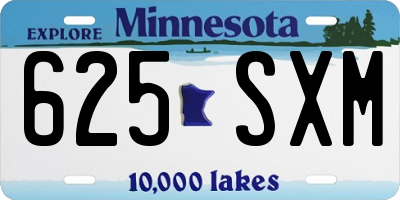 MN license plate 625SXM