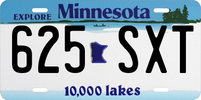 MN license plate 625SXT