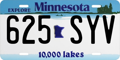 MN license plate 625SYV