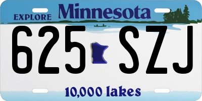 MN license plate 625SZJ