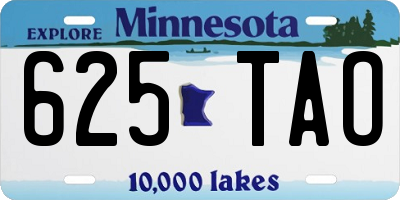 MN license plate 625TAO