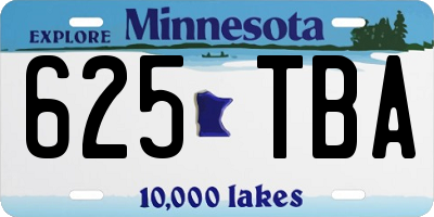 MN license plate 625TBA