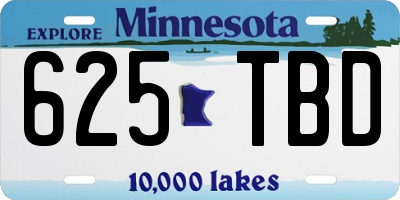 MN license plate 625TBD