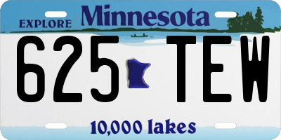 MN license plate 625TEW