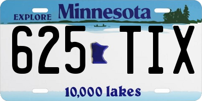 MN license plate 625TIX