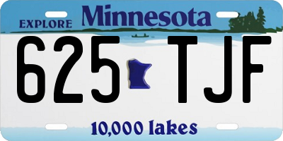 MN license plate 625TJF