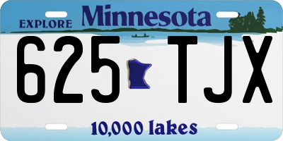 MN license plate 625TJX