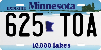 MN license plate 625TOA