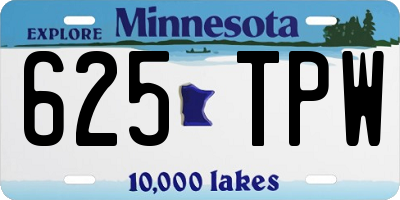MN license plate 625TPW