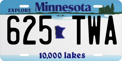 MN license plate 625TWA