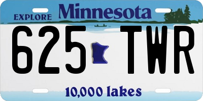 MN license plate 625TWR