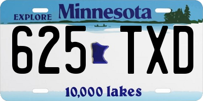 MN license plate 625TXD