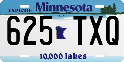 MN license plate 625TXQ