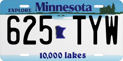 MN license plate 625TYW