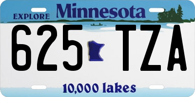 MN license plate 625TZA