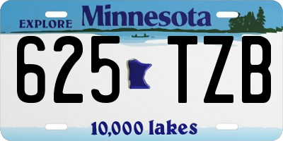 MN license plate 625TZB