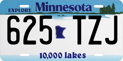 MN license plate 625TZJ