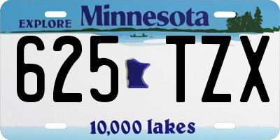 MN license plate 625TZX