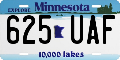 MN license plate 625UAF