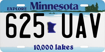 MN license plate 625UAV