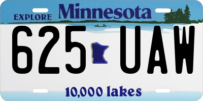 MN license plate 625UAW