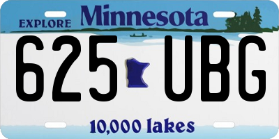 MN license plate 625UBG