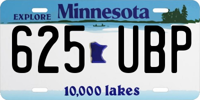 MN license plate 625UBP