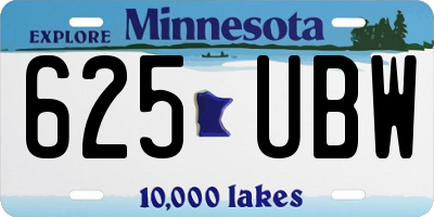 MN license plate 625UBW