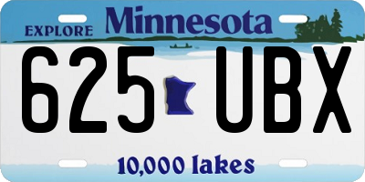 MN license plate 625UBX
