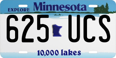 MN license plate 625UCS