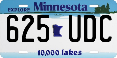 MN license plate 625UDC