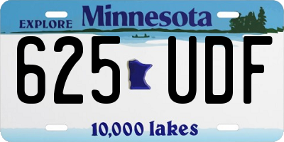 MN license plate 625UDF