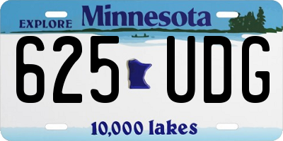 MN license plate 625UDG