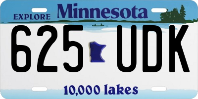 MN license plate 625UDK