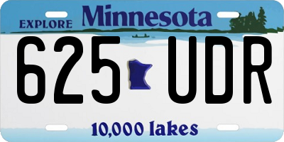 MN license plate 625UDR