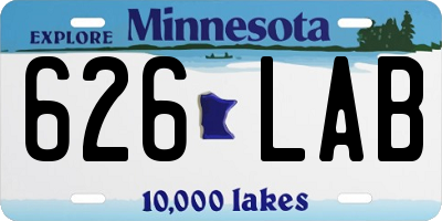 MN license plate 626LAB