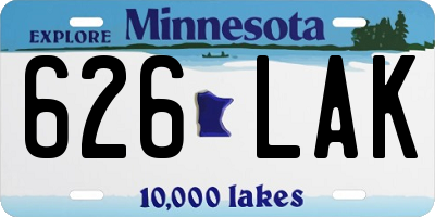 MN license plate 626LAK