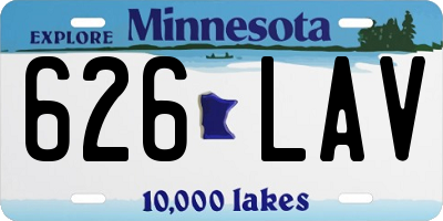 MN license plate 626LAV
