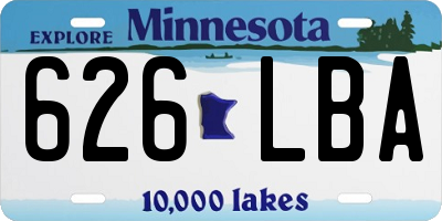 MN license plate 626LBA