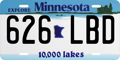 MN license plate 626LBD