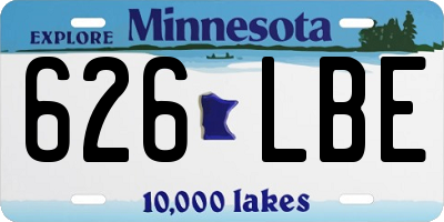 MN license plate 626LBE