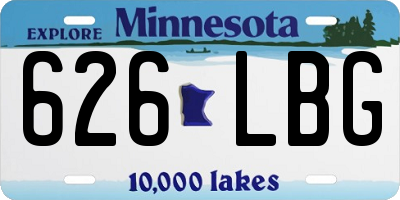MN license plate 626LBG